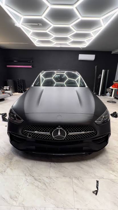 Satin black Mercedes